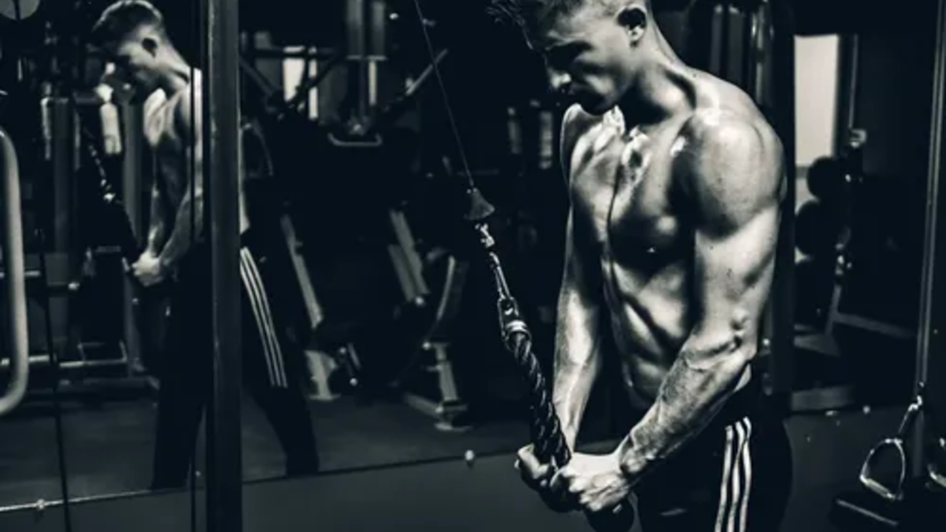 Athlete using a cable machine